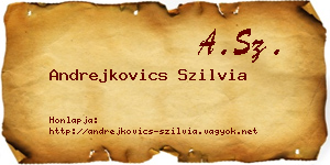 Andrejkovics Szilvia névjegykártya