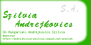 szilvia andrejkovics business card